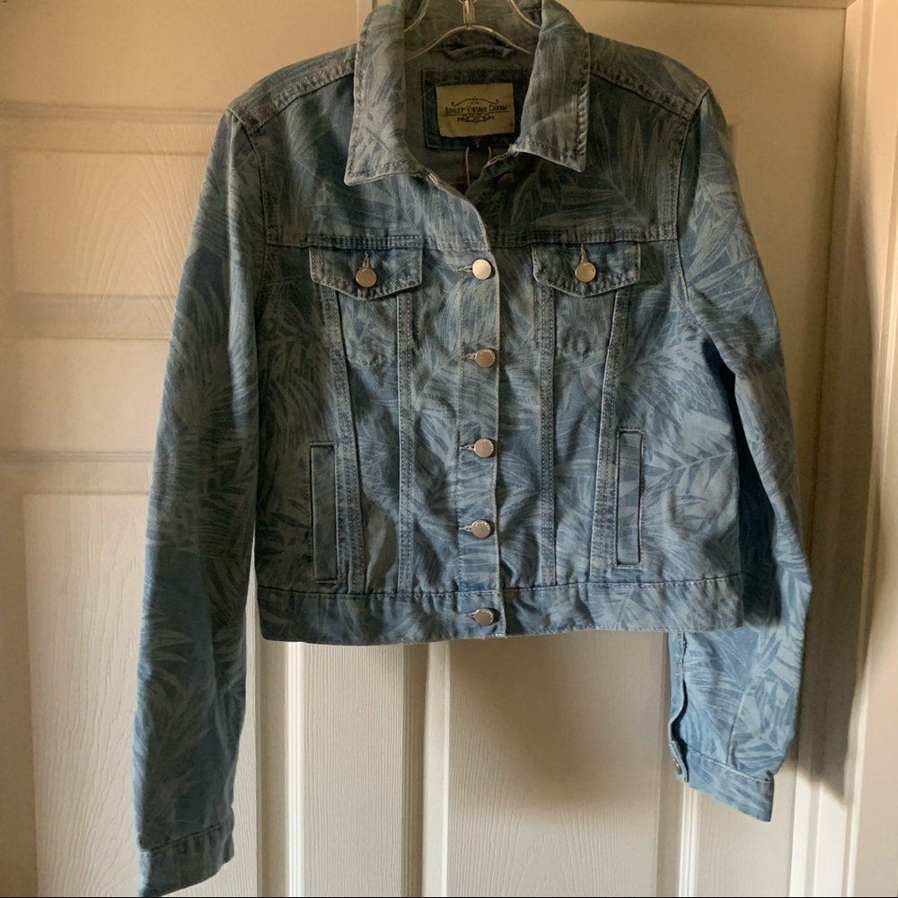 Ashley vintage charm denim jacket palm branches